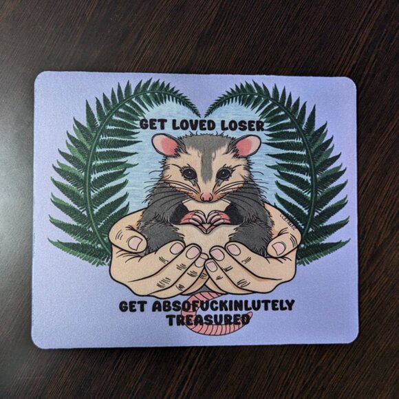 Handmade 'Get Loved Loser' Opossum Mousepad - Picture 2 of 2